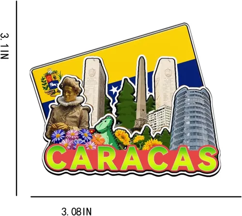 Miniatura 3 de Caracas Venezuela imán imán de madera 3D monumentos de viaje coleccionables, recuerdos decorativos hechos a mano -2143