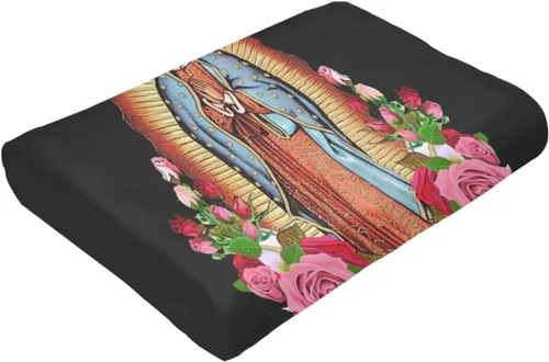 Miniatura 9 de Manta de franela suave y acogedora con texto en inglés "Our Lady of Guadalupe Virgen María", para sofá, cama, caravana, 50 x 40 pulgadas