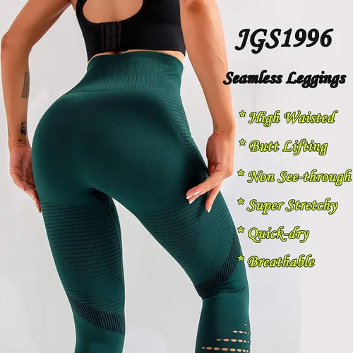 Miniatura 2 de JGS1996 - Leggings para mujer de entrenamiento, yoga, levantamiento, sin costuras, textura arrugada, cintura alta, realzan la figura, forro polar