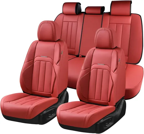 Miniatura 29 de Coverado Juego completo de fundas de asiento de automóvil, fundas de asiento negras para asientos delanteros y traseros de automóvil, protector