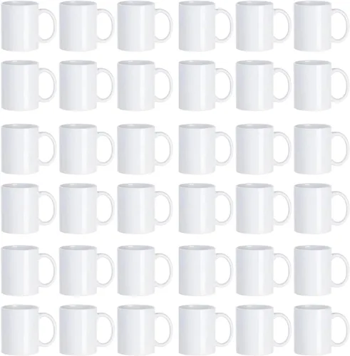 Miniatura 2 de PYD Life Tazas de sublimación en blanco de 11 onzas, tazas de café a granel, tazas de fotos de cerámica blanca al por mayor para Cricut Mug Press