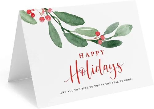 Miniatura 8 de Bliss Collections Tarjetas de felicitación navideñas con sobres, diseño navideño plegado/tienda de campaña de 4 x 6 pulgadas en dorado y negro