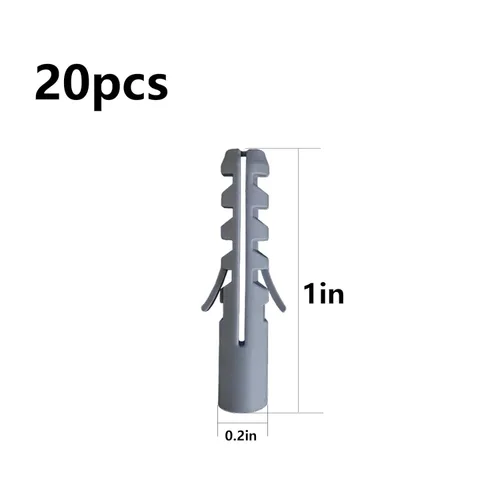 Miniatura 2 de Wensilon Kit de anclajes de pared de plástico para paneles de yeso con tornillos, kit de tornillos de hormigón, juego de anclaje de pared adecuado