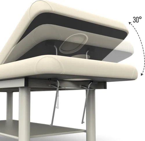 Miniatura 4 de Cama de masaje estacionaria profesional resistente, amplia mesa de masaje estacionaria con respaldo para mesa de tratamiento, mesa de terapia