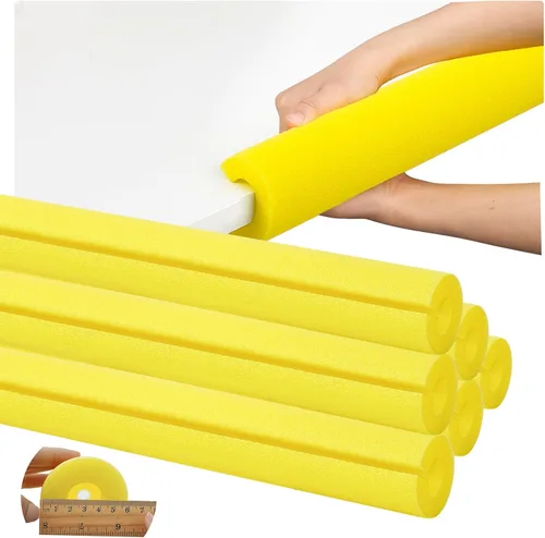 Miniatura 9 de Hanaive Negro 6 piezas Tubo de espuma de poliuretano para aislamiento de tuberías, fideos de piscina jumbo pre-ranurados, tubo grande de espuma