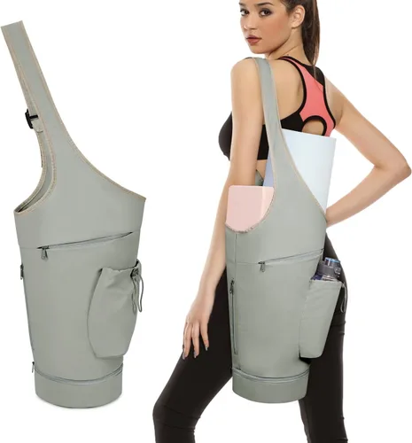 Miniatura 14 de Bolsa para esterilla de yoga sportsnew, bolsa de transporte larga con abertura grande, con bolsillo impermeable para artículos mojados y bolsillo