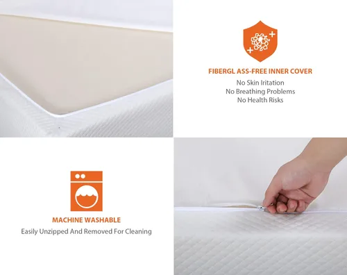 Miniatura 6 de Colchón de tamaño individual de 5/6/8/10/12 pulgadas con funda, colchón de espuma viscoelástica de gel refrescante para un sueño fresco y alivio