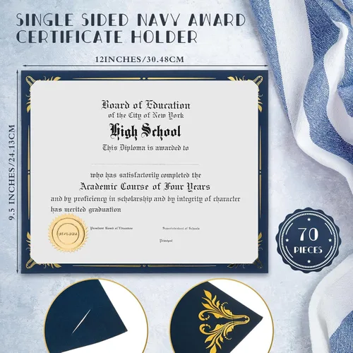 Miniatura 2 de Fainne 70 unidades de papel de aluminio a granel de 8.5 x 11 pulgadas, cubierta de diploma de premio de una sola cara para cartulina tamaño carta