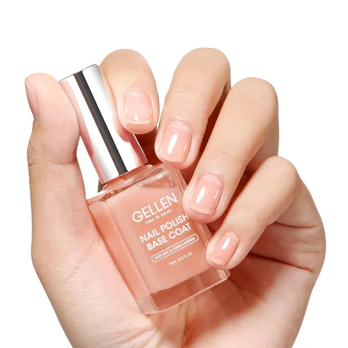 Miniatura 9 de GELLEN Esmalte de uñas transparente para capa final, esmalte de uñas brillante y regular, fórmula de calcio fortalece las uñas, secado rápido al