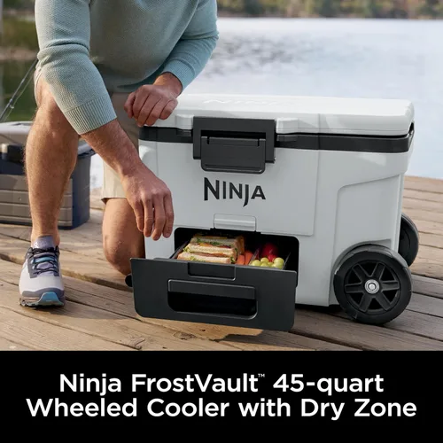 Miniatura 2 de Ninja Enfriador Enfriador FrostVault de 45QT con ruedas Aislado con cajón de almacenamiento Temp Dry Mantiene el hielo frío durante días