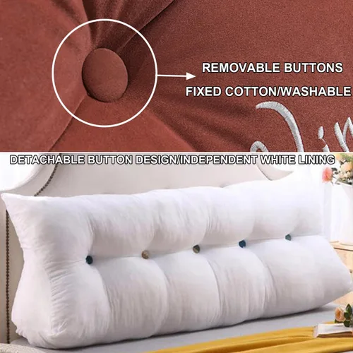 Miniatura 2 de Almohada de cabecera con cuña para lectura, respaldo de vellón, almohada de descanso de lectura, cojín triangular grande para la espalda, almohada