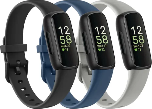 Paquete de 3 bandas de silicona para Fitbit Inspire 3 pulseras de repuesto para mujeres y hombres, bandas deportivas ajustables suaves e