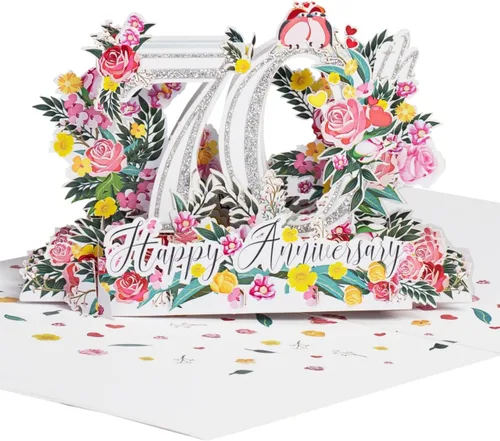 Miniatura 17 de iGifts And Cards Tarjeta de Felicitación Emergente 3D del Feliz 10º Aniversario Hito - Pareja Perfecta, Matrimonio, Boda, Elegante, Almas Gemelas
