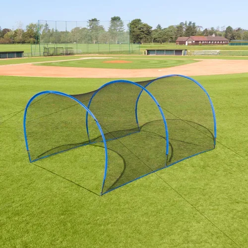 Miniatura 3 de FORZA - Jaula de bateo de béisbol plegable, portátil, marco de fibra de vidrio con red de poliéster, configuración instantánea para práctica