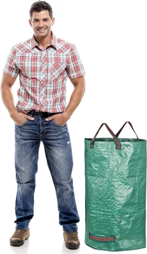 Miniatura 2 de GardenMate Paquete de 3 bolsas reutilizables de 32 galones para residuos de jardín (H30, 18 pulgadas de profundidad) – Bolsas de basura para patio