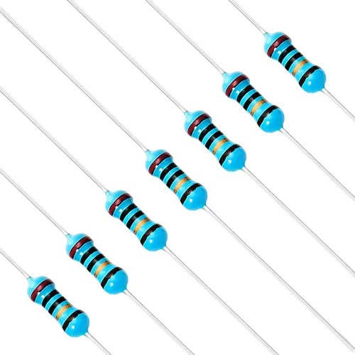 Miniatura 28 de Chanzon 100pcs 1/4W (0.25W) 62 Ohmios Resistencia fija de película metálica Ohmios 0.01 ±1% Tolerancia 62R MF Resistencias de orificio pasante