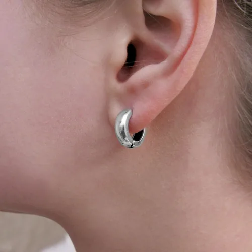 Miniatura 9 de Aretes de aro de plata 925 minimalistas para uso diario, aretes de aro pequeños circulares