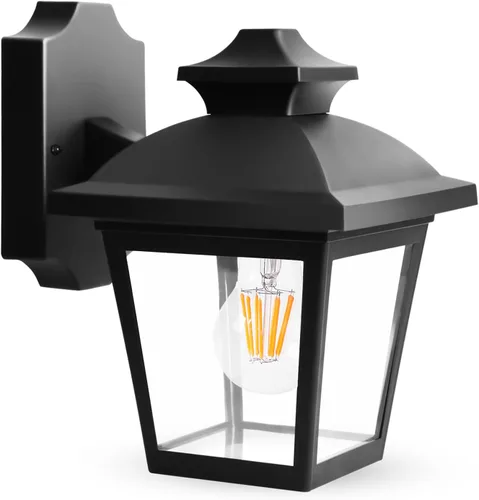 Miniatura 10 de FUDESY Farol de Pared Exterior de Anochecer a Amanecer, Luz de Porche con Sensor Exterior Montaje en Pared con Bombilla LED, Iluminación de Aplique