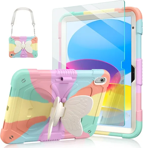 Miniatura 8 de Ambison Funda para iPad de 9ª/8ª/7ª Generación de 10.2 pulgadas con Protector de Pantalla de Vidrio, Cubierta Protectora Resistente a Prueba