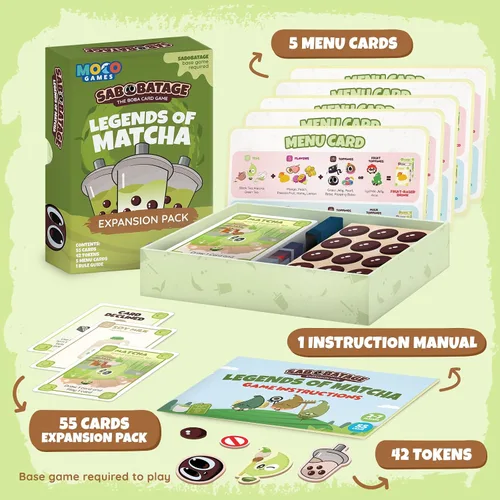 Miniatura 4 de Sabobatage Paquete de Expansión: Leyendas de Matcha - Juego de fiesta fácil y familiar Juegos de cartas para adultos, adolescentes y niños 2-7
