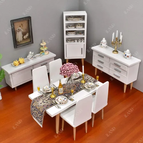 Miniatura 7 de iLAND Accesorios de casa de muñecas en miniatura para muebles de casa de muñecas a escala 1:12, marcos de casa de muñecas con juego de pinturas