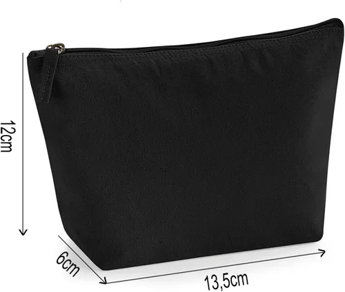 Miniatura 5 de Bolsa de accesorios de maquillaje con iniciales de nombre escritas a mano personalizadas en color negro con purpurina o textura de flocado