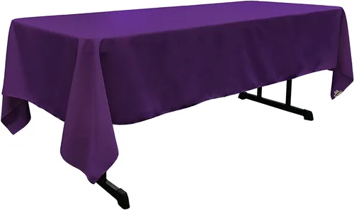 Miniatura 53 de LA Linen Mantel rectangular lavable de popelín de poliéster, resistente a las manchas y a las arrugas, cubierta de mesa 60x84, mantel de tela
