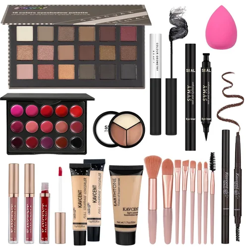 Miniatura 12 de Kit de maquillaje para adolescentes, juego de maquillaje para mujeres, adolescentes, kit completo de maquillaje, sombra de ojos, maquillajes