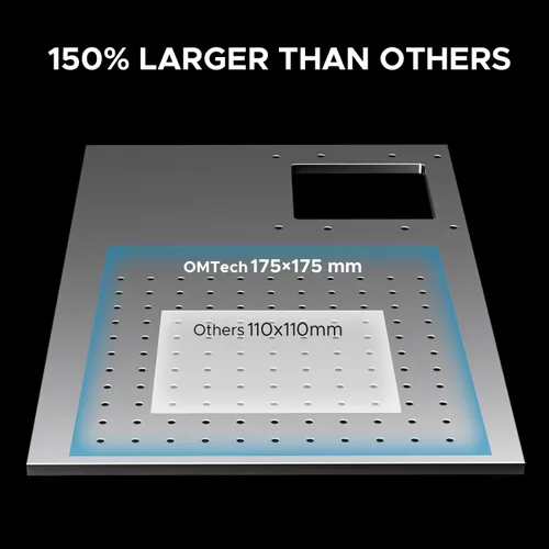 Miniatura 8 de OMTech Máquina de marcado láser de fibra MOPA de 30W con LightBurn y eje giratorio, grabador láser de fibra con área de trabajo de 7 "x 7