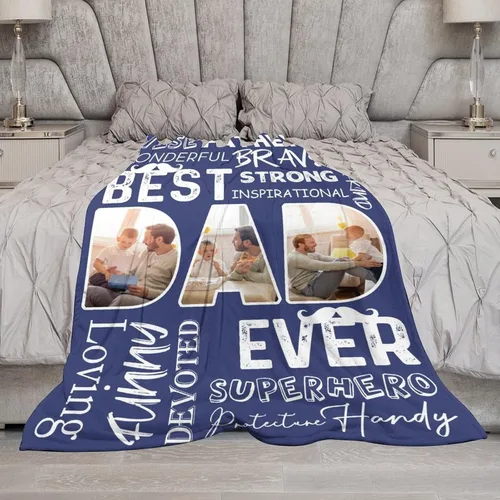 Miniatura 4 de Manta personalizada para papá abuelo, regalo de manta personalizada para el día del padre, manta personalizada con foto para papá, regalo