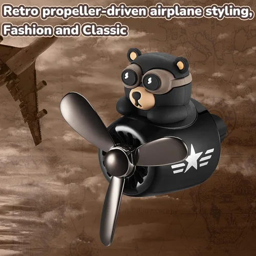 Miniatura 7 de Tallew Ambientador de coche lindo oso con clip de ventilación de coche con hélice giratoria de salida de 2.5 x 2.4 x 2.1 pulgadas, fácil