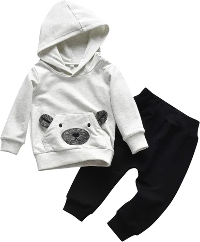 Miniatura 2 de Conjunto de sudadera con capucha y pantalones, de manga larga, con varios diseños, para bebé o niño