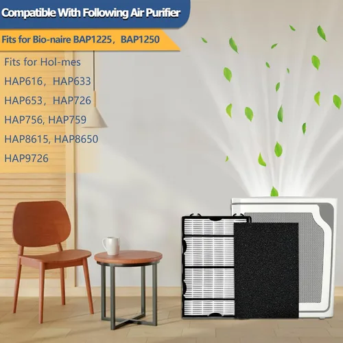Miniatura 4 de Filtros HEPA HAPF600 para purificador de aire Holmes HAP616, HAP633, HAP653, HAP726, HAP756, HAP759, HAP8615, HAP8650, HAP9726, reemplaza HAPF600TCS
