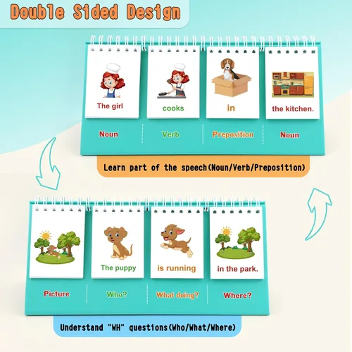 Miniatura 3 de Juguetes de terapia del habla, construcción de oraciones para niños de primer 1º, 2º y 3er grado, artículos imprescindibles para el aula de jardín