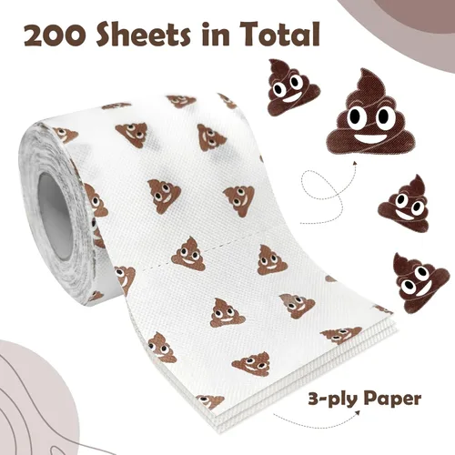 Miniatura 5 de Poop - Decoraciones de feliz cumpleaños para mujeres, hombres, ella, él, 3 capas, 150 hojas, rollo de papel higiénico novedoso, papel higiénico