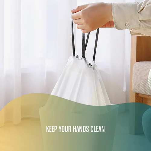 Miniatura 6 de FORID Bolsas de basura pequeñas con cordón – Bolsas de basura de plástico blanco de 1.2 galones, 240 bolsas de basura pequeñas para latas de baño