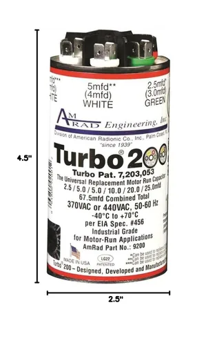 Miniatura 3 de Condensador de funcionamiento del motor Turbo 200