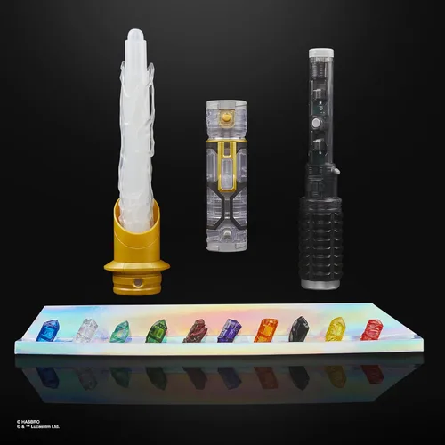 Miniatura 13 de STAR WARS Power Crystal Lightsaber, 7 colores y 10 cristales, más de 50 combinaciones que cambian de color, luces y sonidos, juguetes para niños