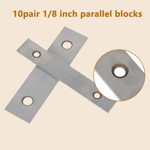 Miniatura 5 de kimllier 10 pares de 1/8 x 6 pulgadas de acero paralelo conjunto de alta precisión de calibre de calibre de bloque maquinista emparejado delgado
