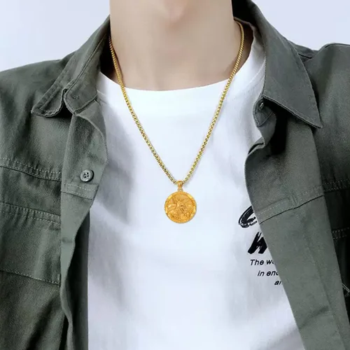 Miniatura 6 de CEKAMA - Collar de plata de ley 925 con dije de amuleto para hombres y mujeres, con cadena de 0.098 in, 22 pulgadas + 2 pulgadas
