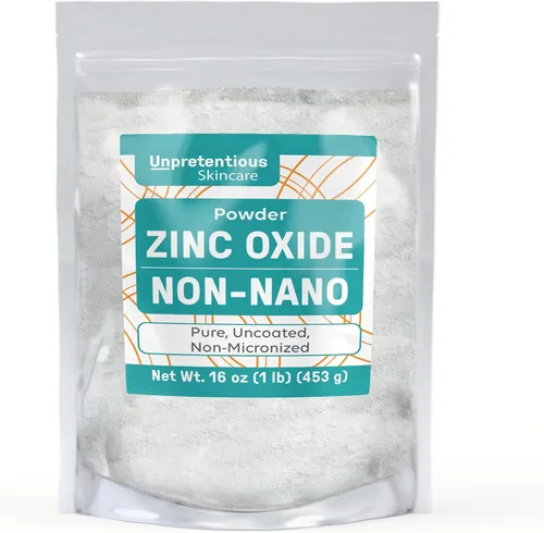 Unpretentious No nano óxido de zinc, puro y sin recubrimiento, conveniente bolsa resellable para almacenamiento (1 libra)
