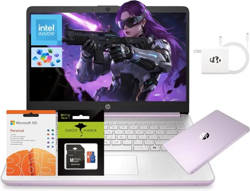 HP Portátil de 14 pulgadas, procesador Intel N150 (Beat i3) 16 GB de RAM 256 GB de almacenamiento (128 GB UFS + tarjeta SD de 128 GB) 1 año Office
