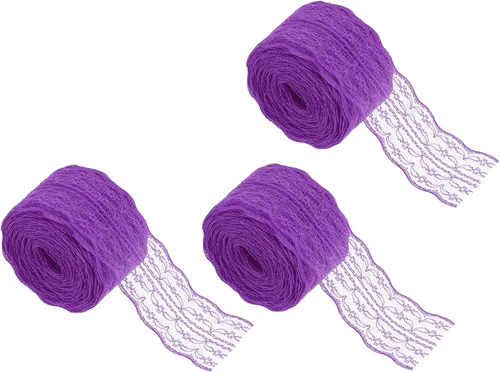 Miniatura 26 de MECCANIXITY 8 Yard Lace Trim Ribbon, 0.9 Inch Wide Vintage Floral Pattern Crochet Lace Edge Ribbon Trimming for DIY Sewing Crafts Gift Wrap Wedding