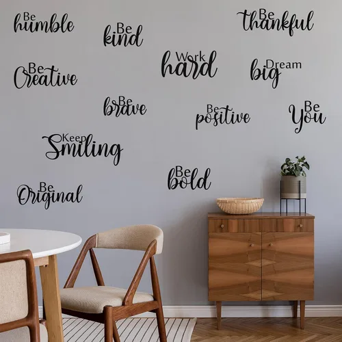 Miniatura 5 de Marspark 12 calcomanías inspiradoras para pared, con cita motivacional, para despegar y pegar, calcomanías extraíbles de espejo con frase positiva