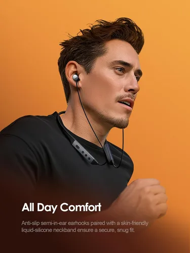 Miniatura 10 de Auriculares híbridos con cancelación activa de ruido Bluetooth 6.0, 5 ENC AI Clear Call Mic Auriculares inalámbricos, auriculares magnéticos