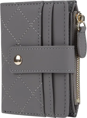 Miniatura 21 de Cartera de cuero para mujer, pequeña, compacta, plegable, con bolsillo para monedas con cremallera