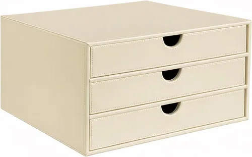Miniatura 19 de Organizador de Documentos UnionBasic, Caja de Almacenamiento de Archivos con 3 Cajones, Organizador de Archivos para Escritorio de Oficina, Beige
