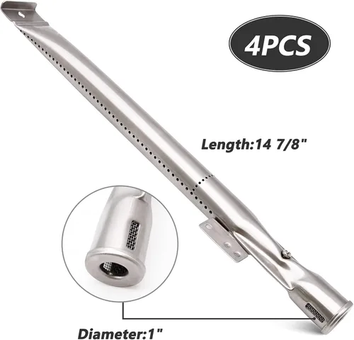 Miniatura 3 de Piezas de repuesto para parrilla Nexgrill 720-0830H, paquete de 4 tubos de quemador de parrilla y escudos de placa térmica para parrillas de gas Kit