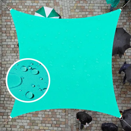 ColourTree 8' x 10' Tamaño Personalizado Turquesa TADS9.5 Toldo Cuadrado Impermeable UPF50 Toldo de Vela para Sombra, 95% de Bloqueo de UV y