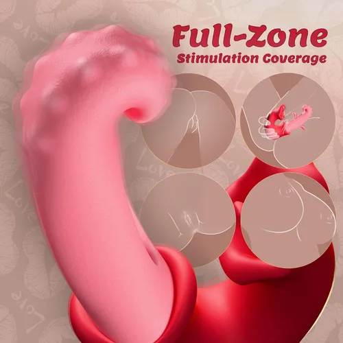 Miniatura 5 de Vibrador para mujer, vibrador 3 en 1 para punto G con 10 modos de vibración, aleteo y sujeción, vibrador de lengua para adultos, juguetes